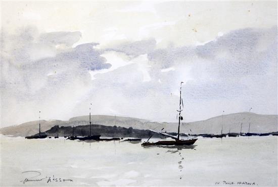 Edward Wesson (1910-1983) In Poole Harbour 12.5 x 19in.